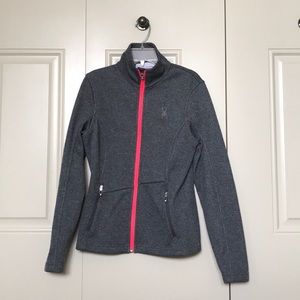 Grey Spyder zip-up core sweater jacket